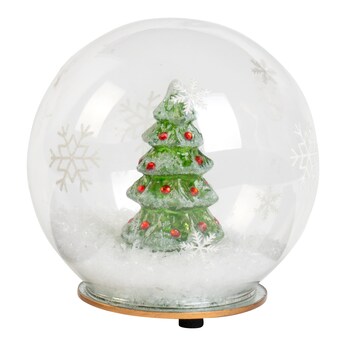 Boule à neige LED en verre «Sapin»
