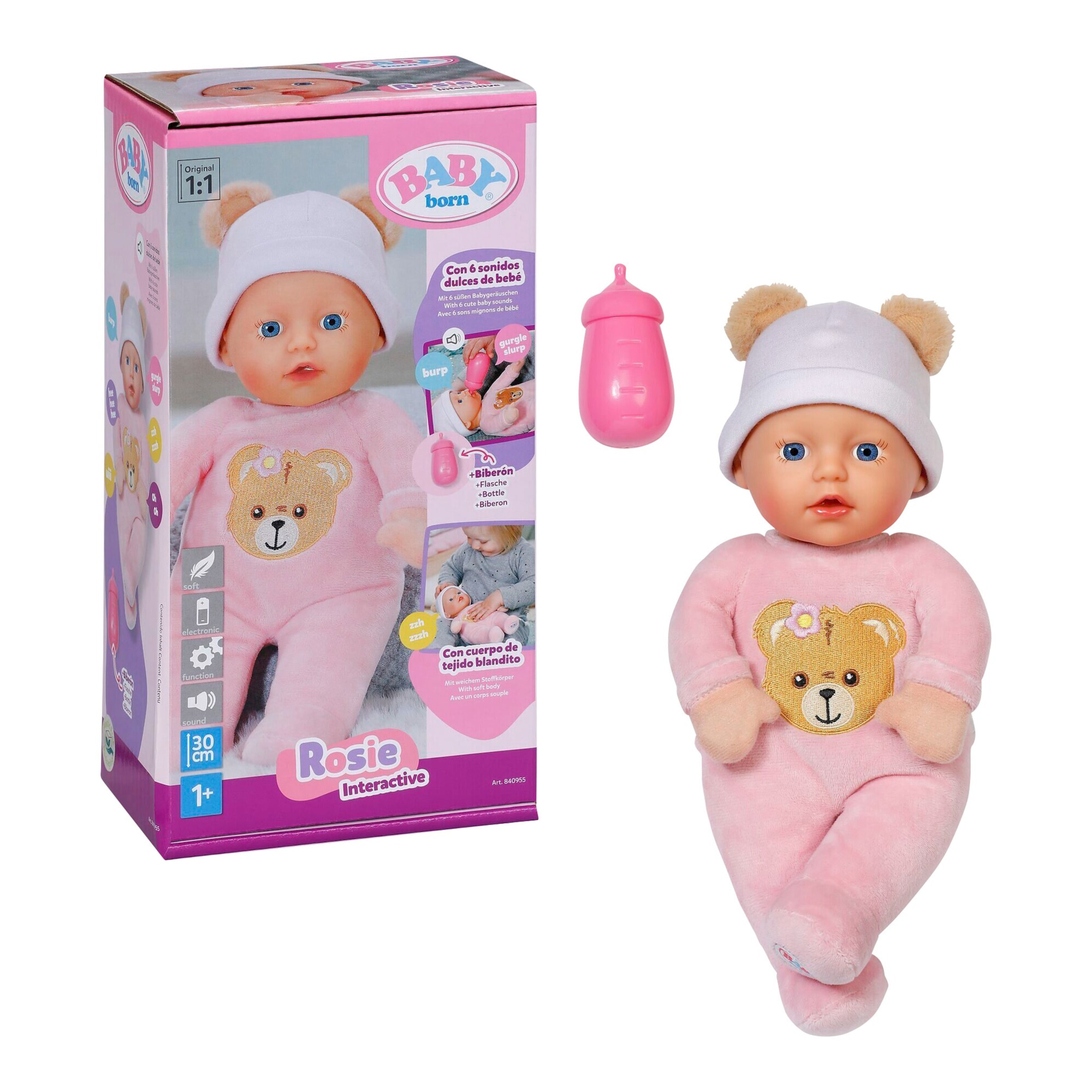Zapf Creation Baby Born Puppe Rosie interaktiv 30cm