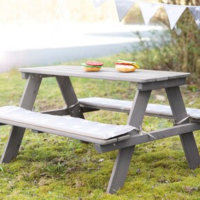 Kindersitzgarnitur Outdoor + in grau mit Bankkissen Little Stars 