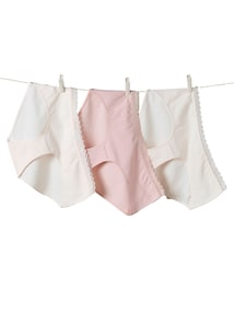 3er-Pack Umstands-Slips mit Spitze Bio-Baumwolle