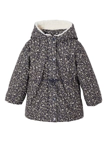 Mädchen Jacke mit Kapuze und Webpelz-Futter, Recycling-Wattierung