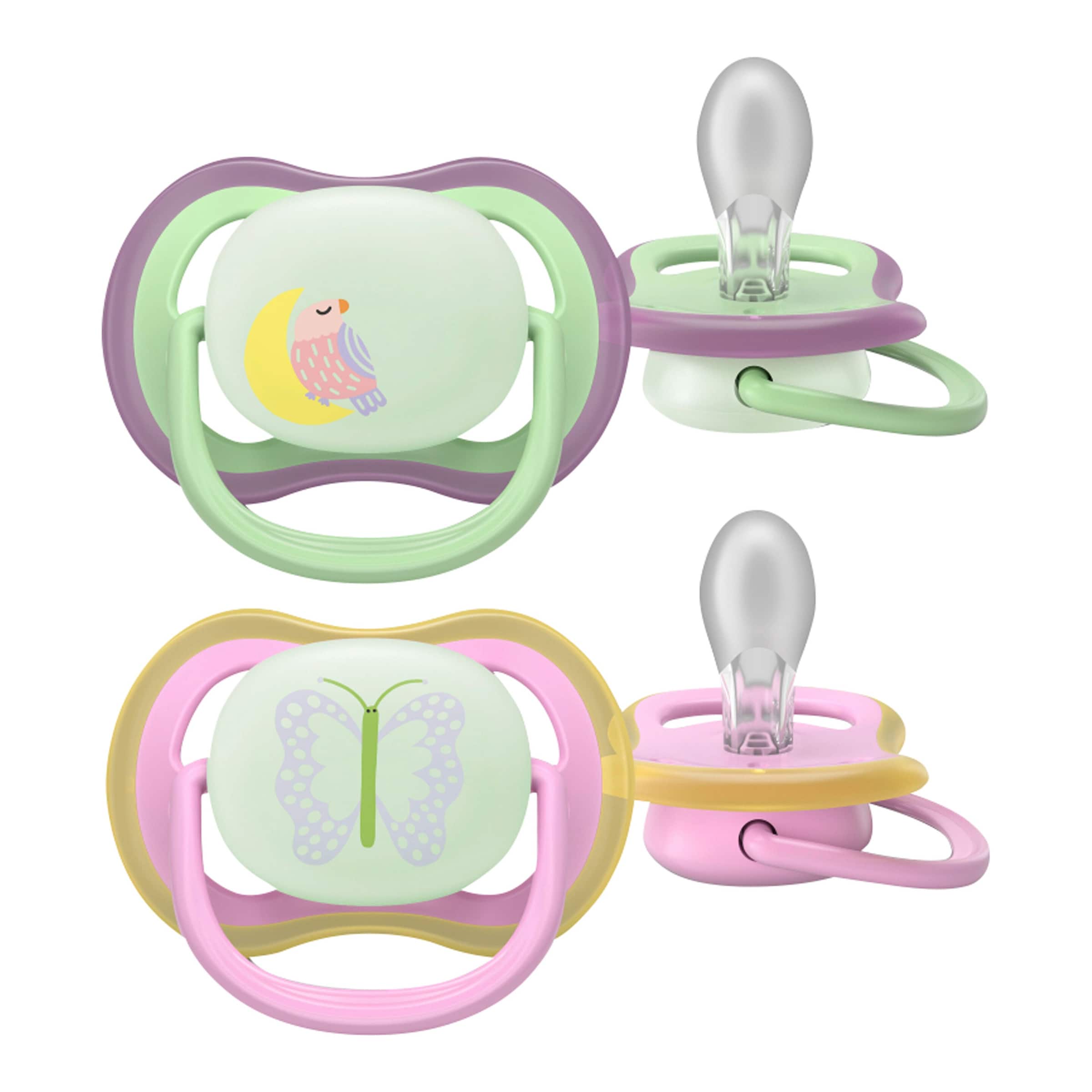 Philips Avent 2er-Pack Schnuller ultra air Nighttime, 6-18M