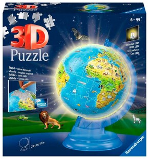 Puzzle-Ball Kinderglobus mit Licht deutsch