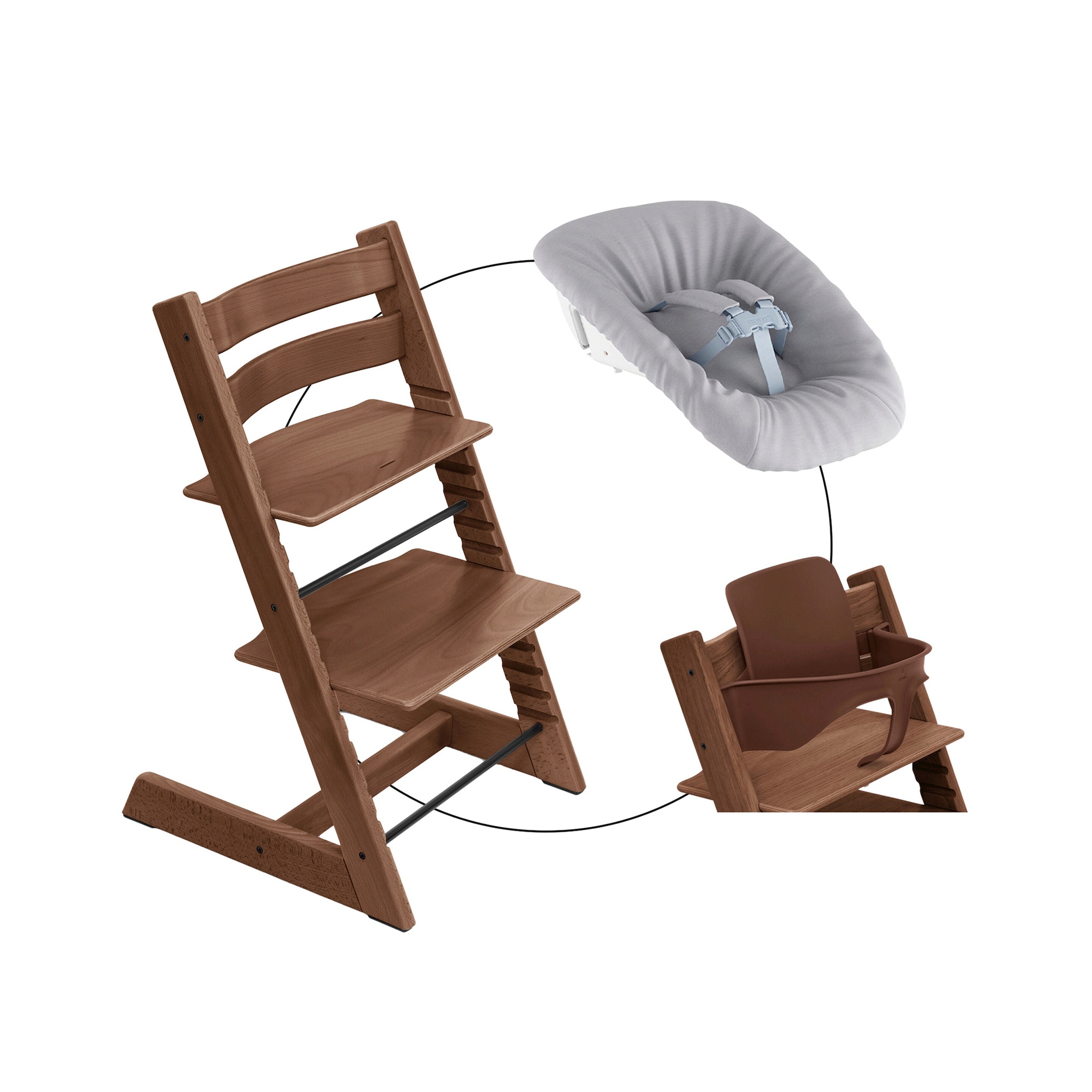 Stokke® Tripp Trapp® Bundle Treppenhochstuhl inkl. Newbornset Light Grey & Babyset