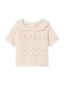 Mädchen Baby Häkel-Pullover mit kurzen Ärmeln