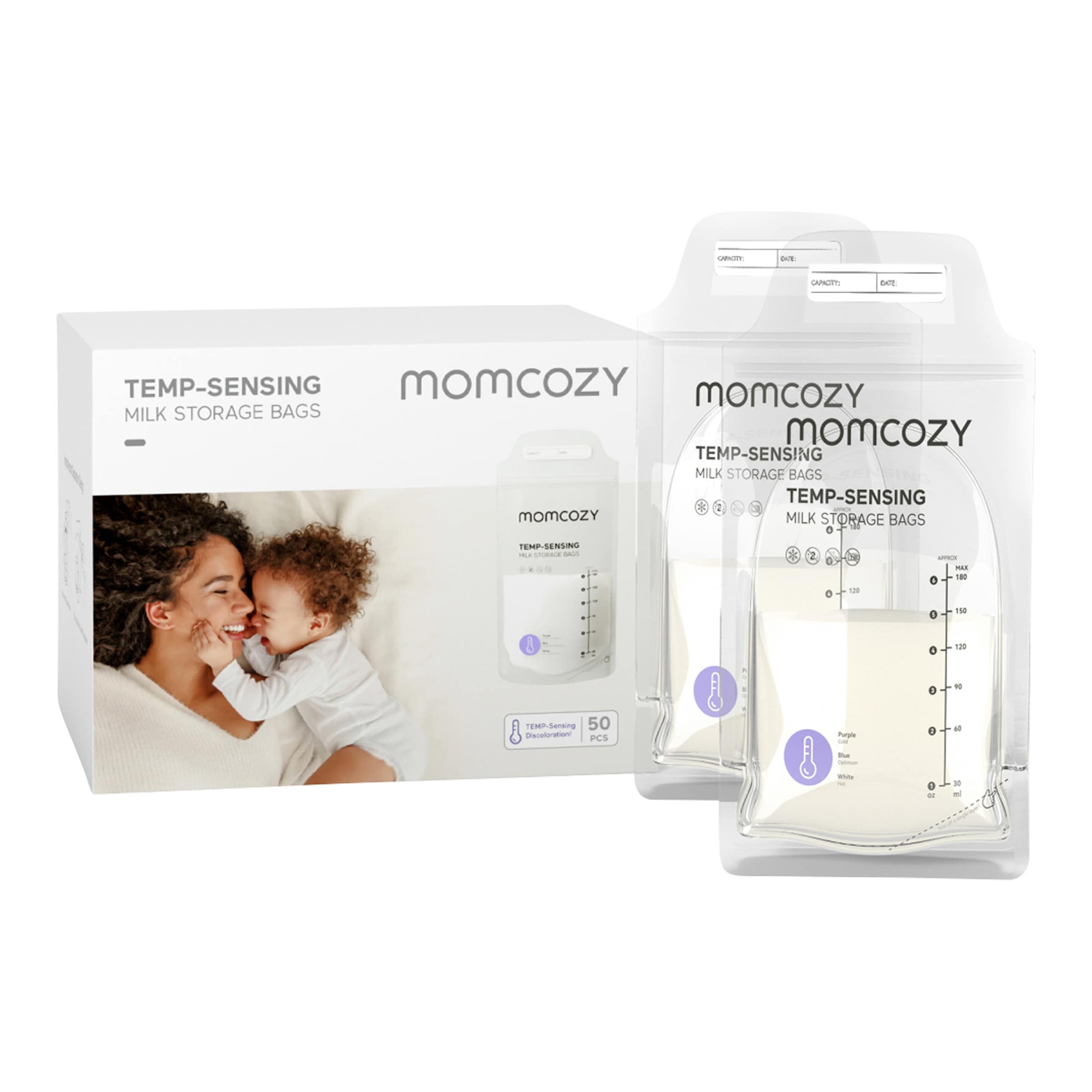 Momcozy Sachets de lait maternel 50 pièces