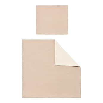 Parure de lit réversible mousseline 35x40/80x80 cm