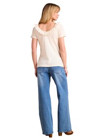 Umstands-Shirt aus Pointelle-Jersey mit Rückenausschnitt, Bio-Baumwolle