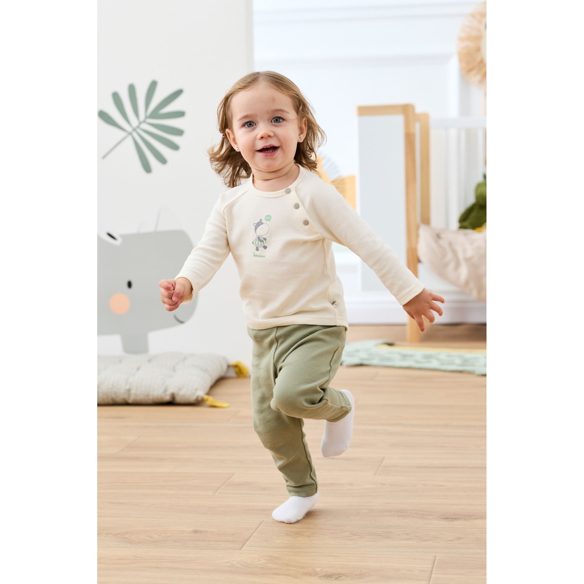 Thumbnail - Bornino Sunny Adventure Raglanshirt langarm Hippo