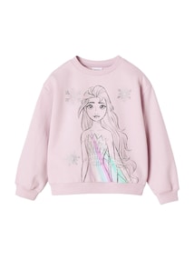 Kinder Sweatshirt Disney DIE EISKÖNIGIN, Elsa-Print mit Glitzer