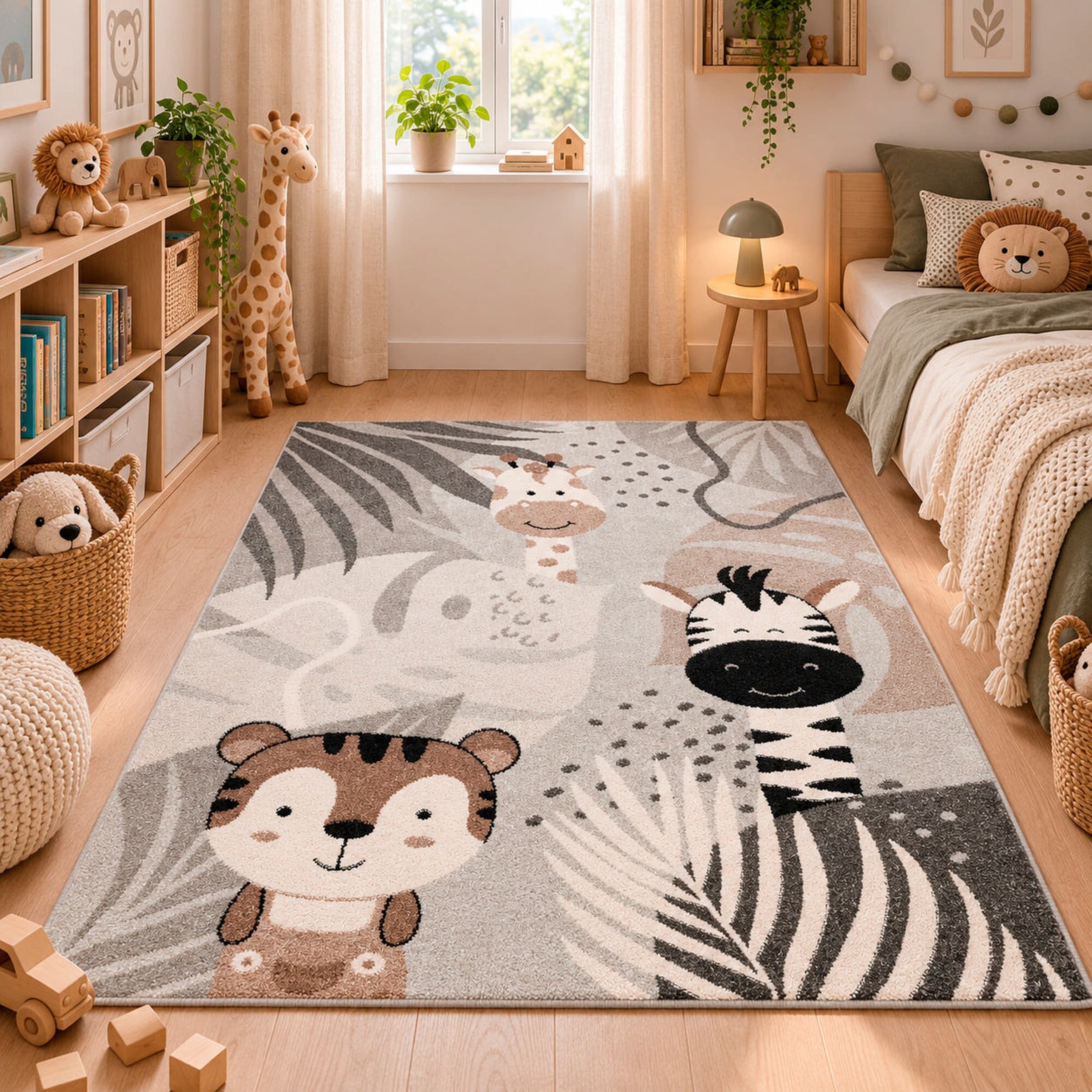 Pergamon Kinderteppich Kinder Teppich Softstar Kids Safari Animal Friends, Rechteckig, Höhe: 11 mm