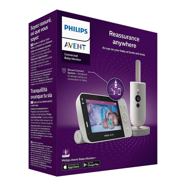 Philips Avent Babyphone vidéo Connected SCD921/26 caméra Full HD et système  Secure Connect