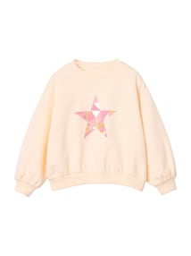 Sweatshirt mit Sternmotiv und Gold-Details Mädchen