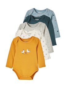 5er-Pack Baby Langarm-Bodys, Schlupfform