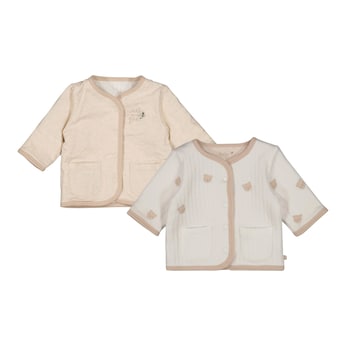 Veste réversible broderie ours matière côtelée