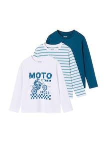 3er-Pack Shirts Jungen BASIC Langarm mit Recycling-Baumwolle
