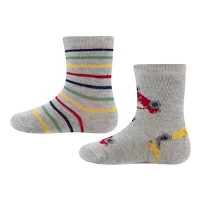 Lot de 2 paires de chaussettes voitures rayures