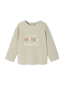 Bio-Kollektion: Baby Shirt mit Druckknöpfen und Message