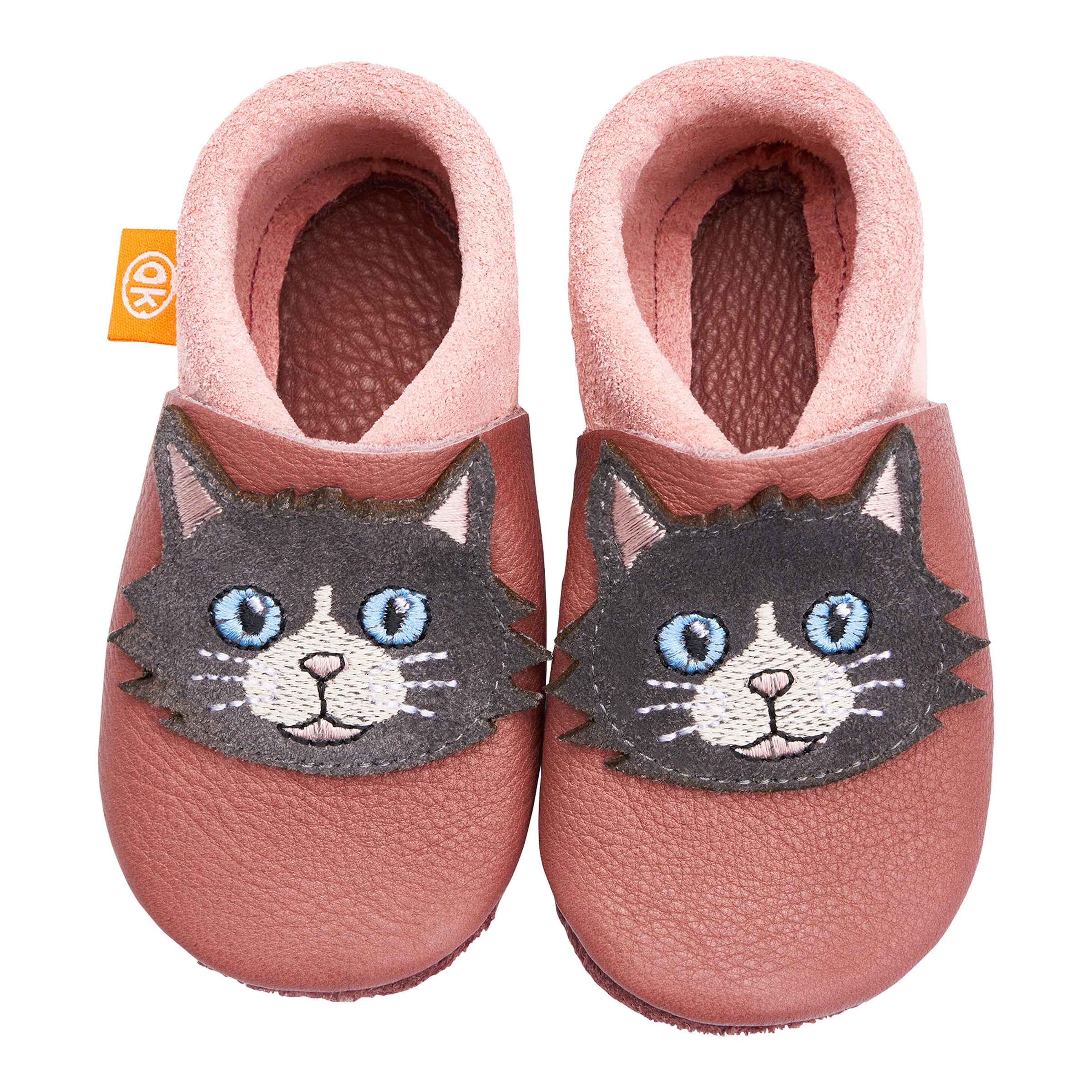 Orangenkinder Krabbel- und Hausschuhe Katze
