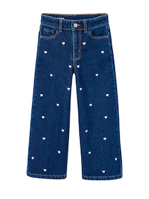 Weite Jeans mit Stickerei f¸r M‰dchen, Bundweite verstellbar