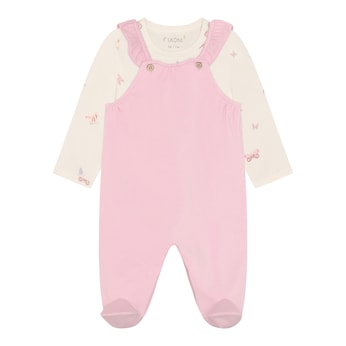 Ensemble grenouillère velours ras papillons