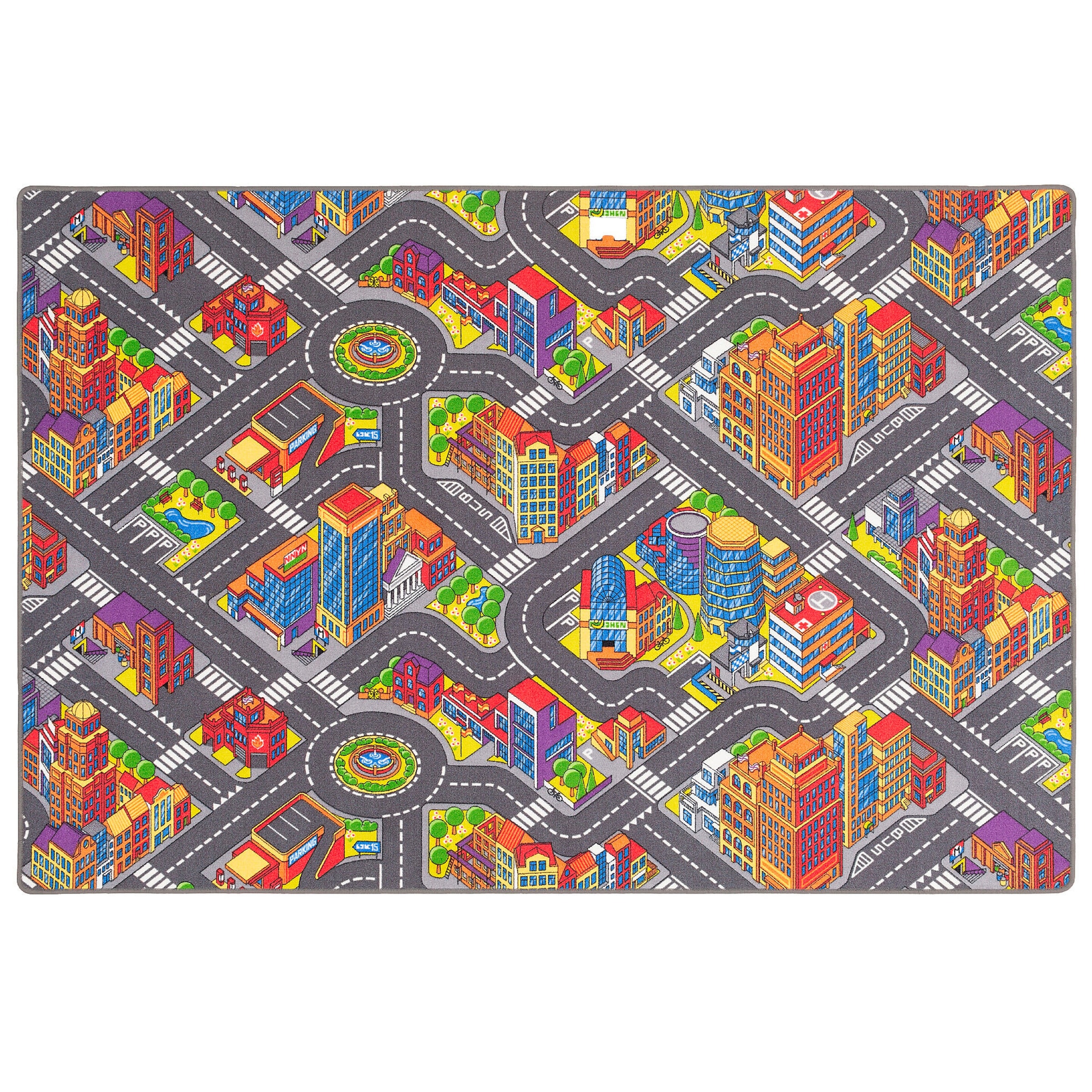 Snapstyle Kinder Spiel Teppich Straßenteppich 3D Big City