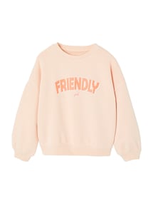 Sweatshirt mit Message-Print Mädchen, Recycling-Polyester