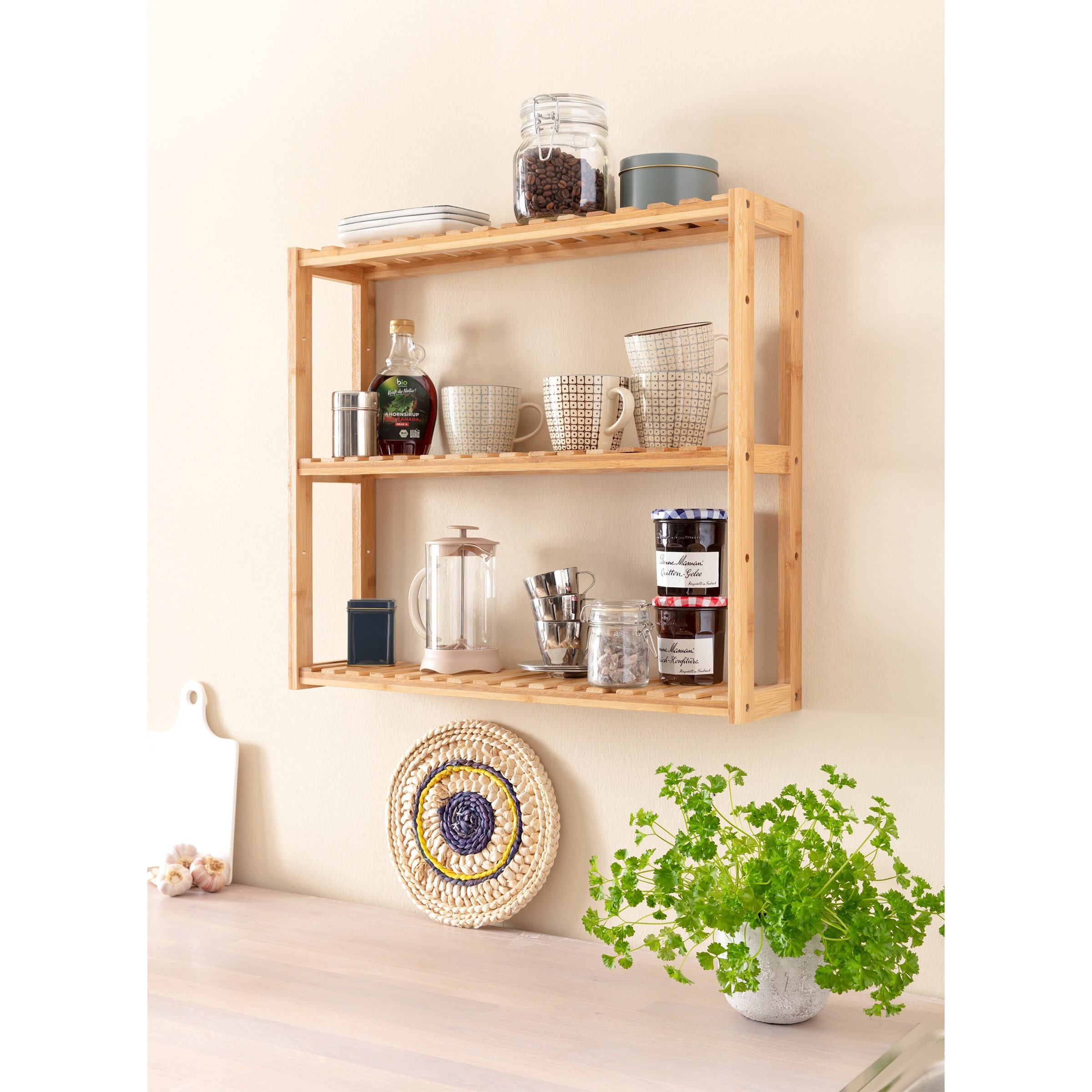Wand- und Standregal "Bambus"