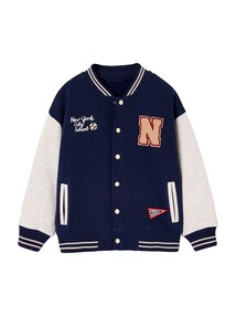Jungen College-Sweatjacke mit Kontrastärmeln