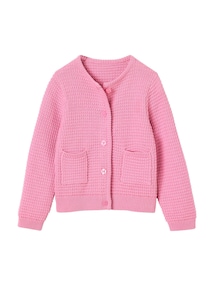 Strickjacke mit Taschen Mädchen, Musterstrick