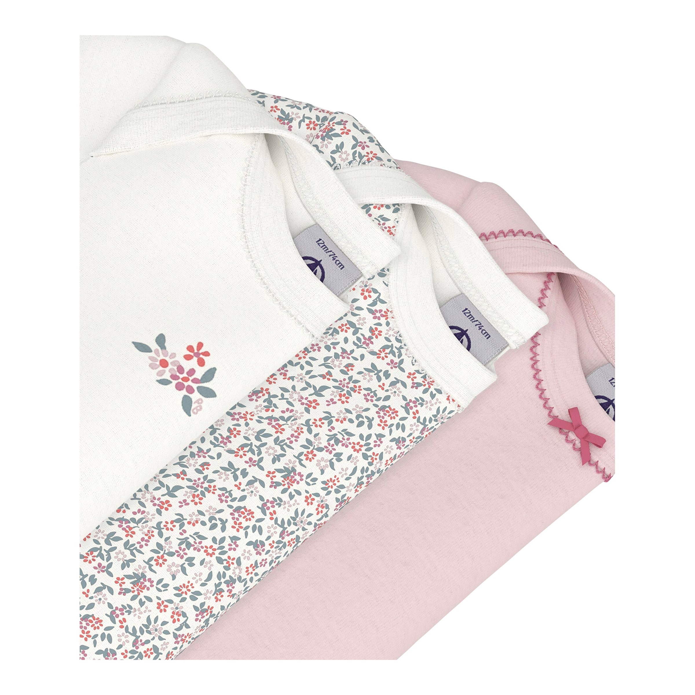 3er-Pack Bodys kurzarm Blumen