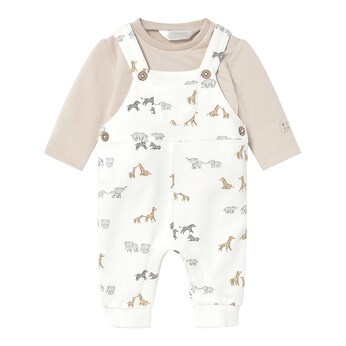 2-tlg. Set Shirt langarm und Latzhose Safari