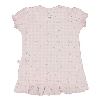 Kleid kurzarm Rüsche Karo