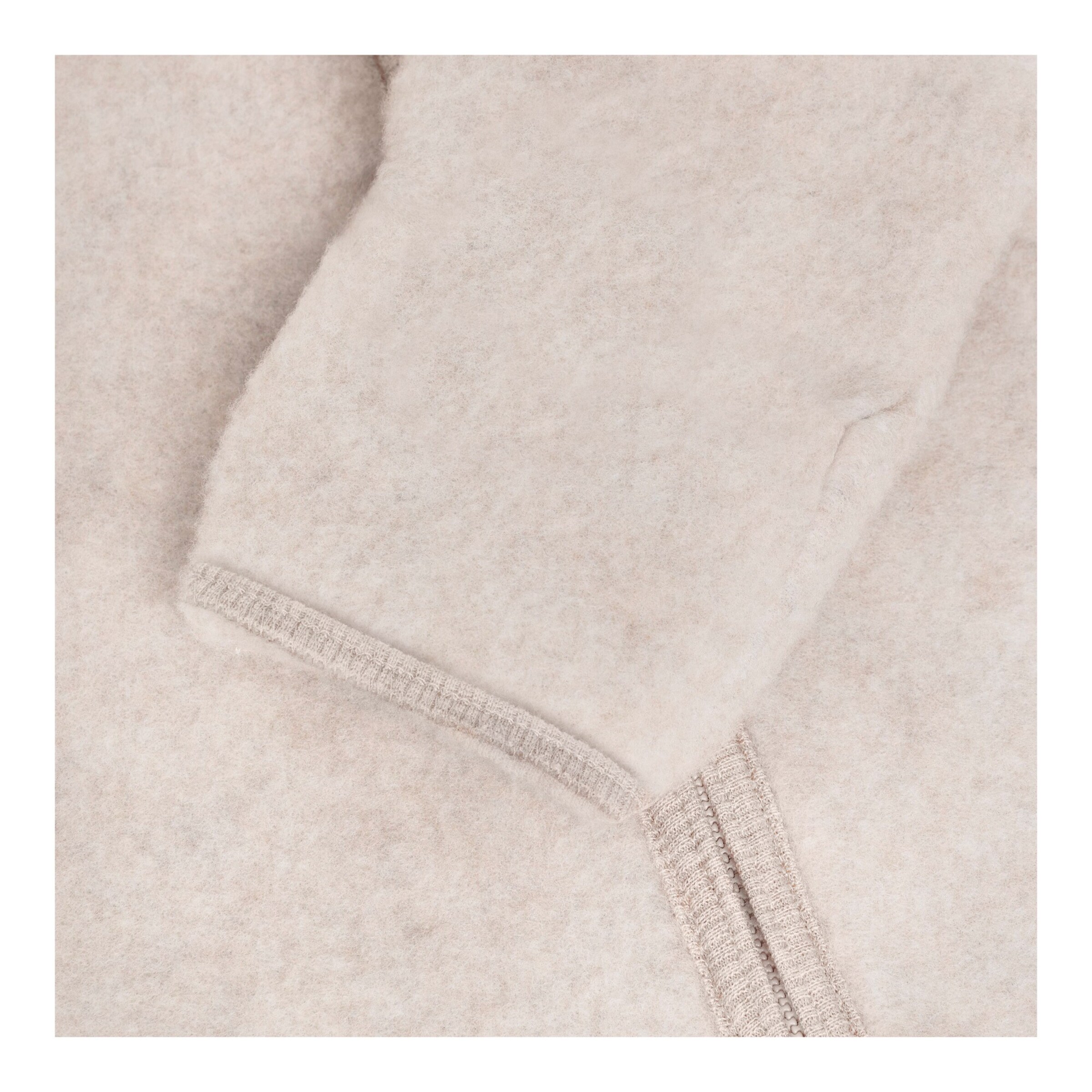 Wollfleece-Overall mit Klappbündchen und Kapuze mit Ohren Merinowolle