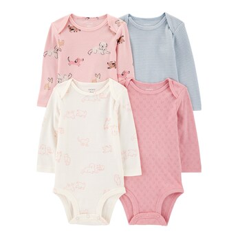 4er-Pack Bodys langarm Hunde Ajour