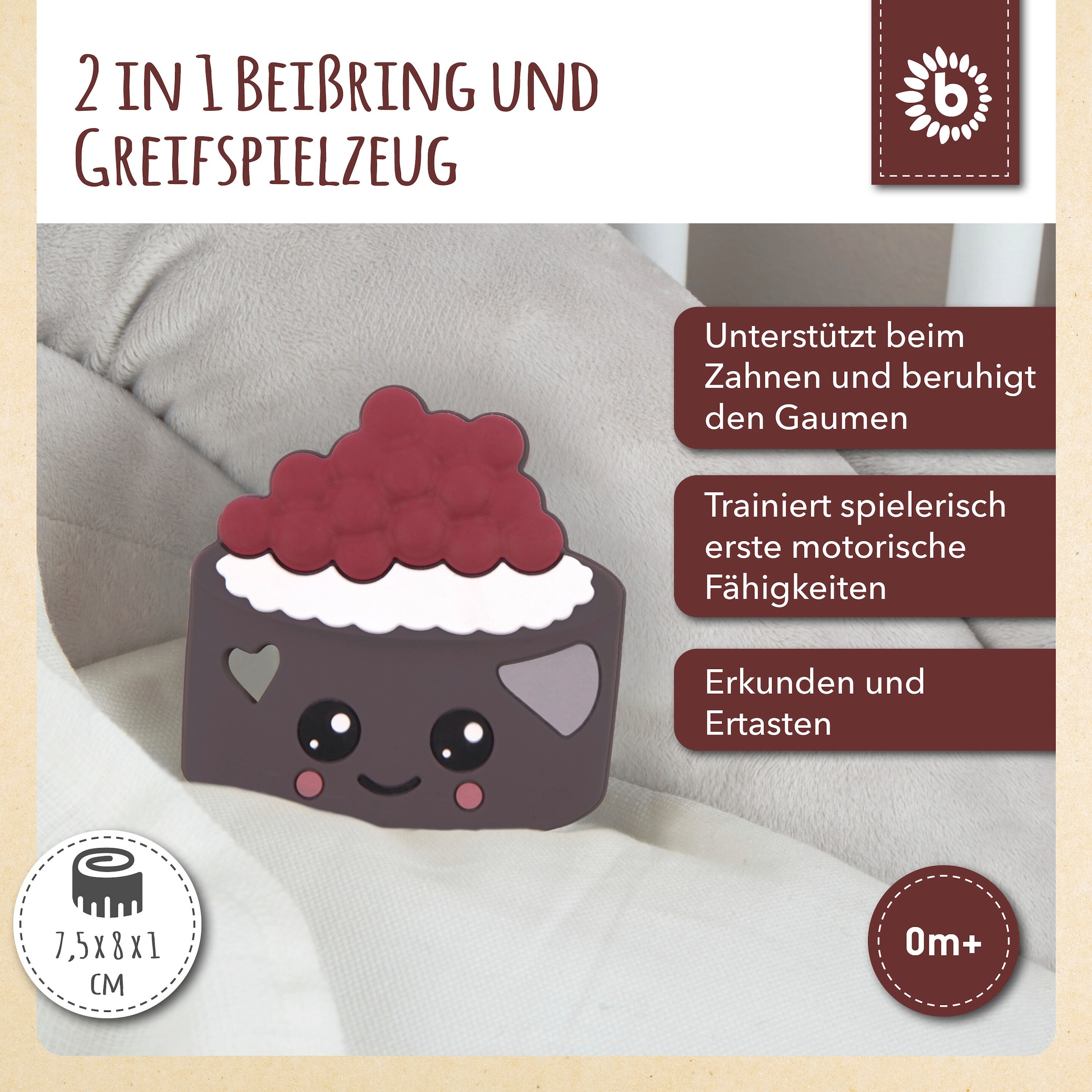 Bieco Beißring Silikon Torte - ab Geburt