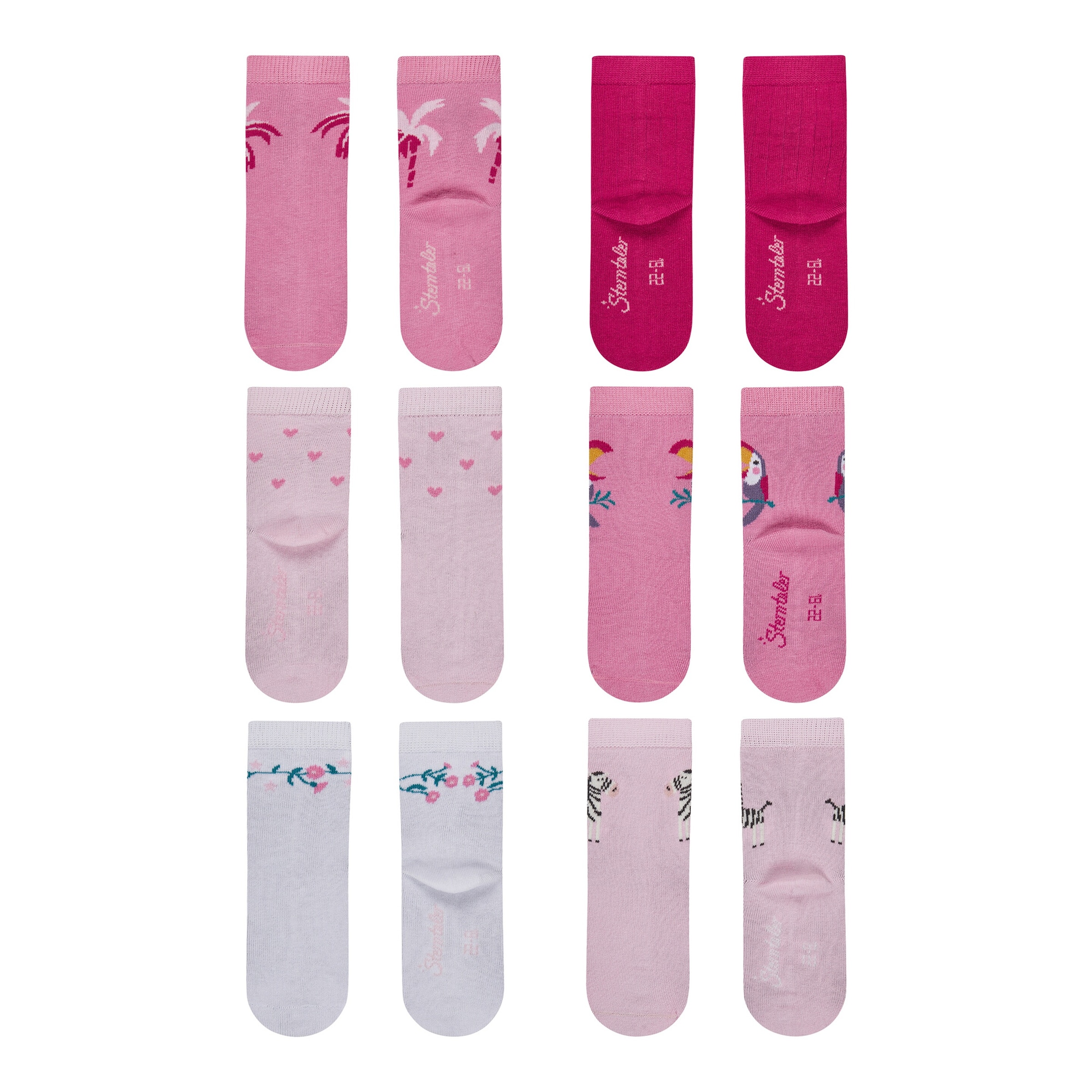 Sterntaler 6er-Pack Socken Blumen Tiere Herzen