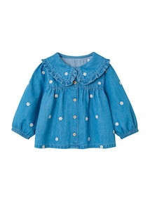Jeansbluse mit Blumenstickereien Baby