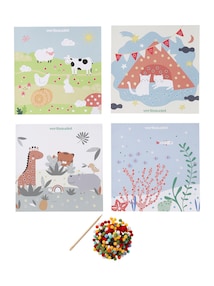 Bastelset mit Pompon-Bildern für Kinder