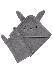 Bio-Kollektion: Baby-Set aus Badetuch und Waschhandschuh