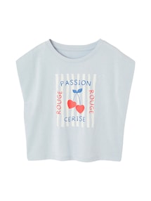 T-Shirt Mädchen mit Schulterpolstern, Recyclingmaterial