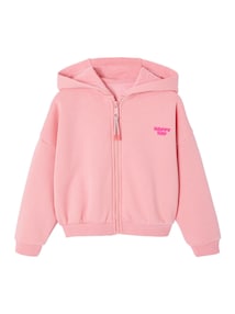 Mädchen Cropped-Kapuzensweatjacke mit Recycling-Material