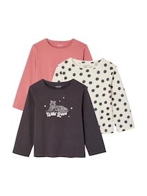 3er-Pack Mädchen Shirts mit Print BASIC