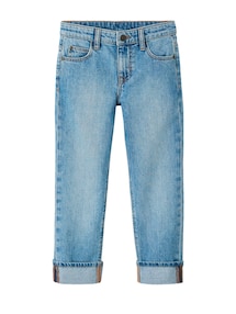 Gerade Jungen Jeans mit Beinaufschlag