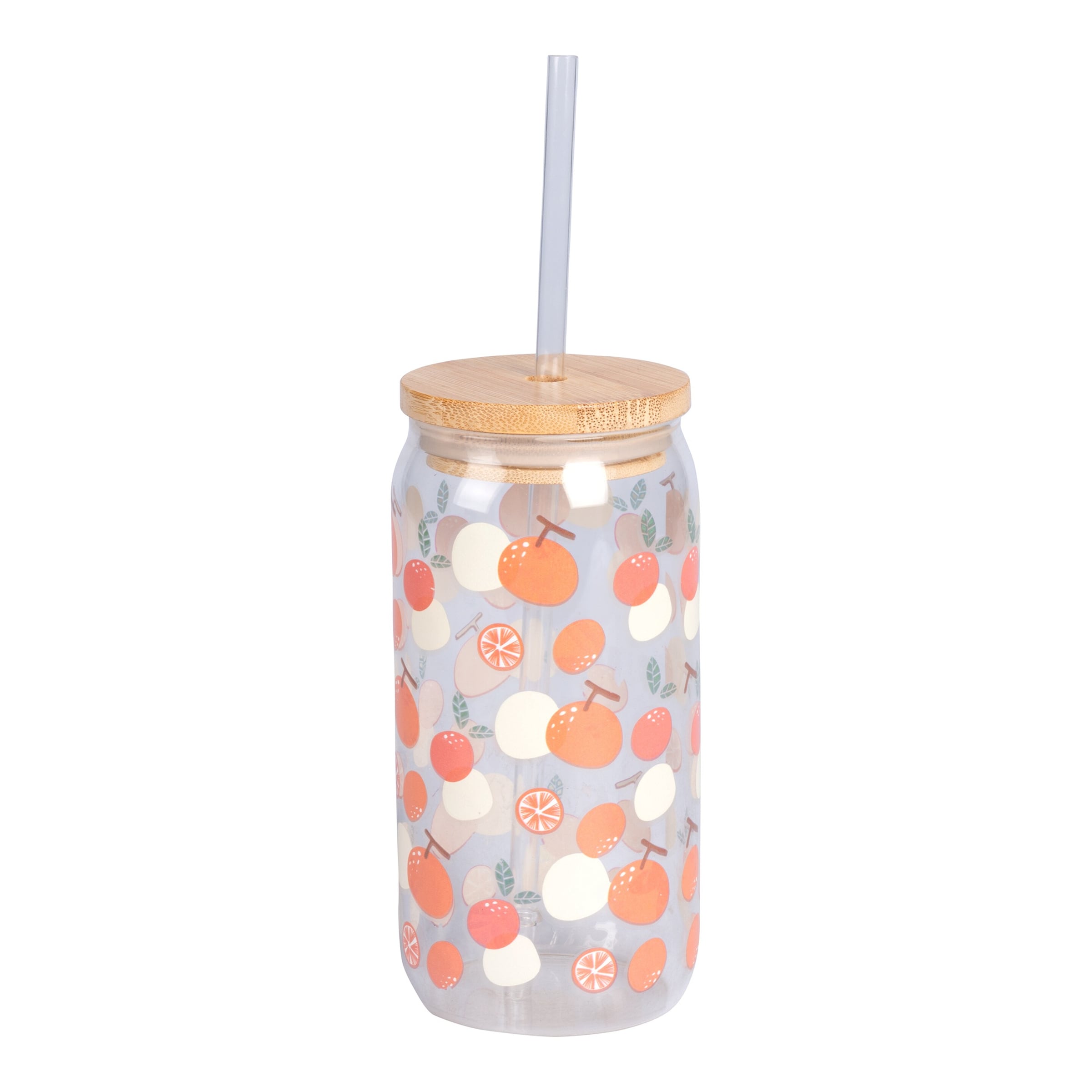Trinkglas mit Strohhalm & Deckel, 500 ml