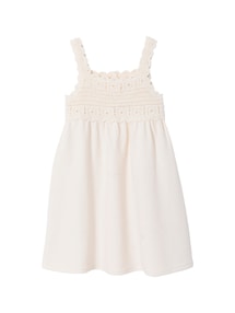 Mädchen Kleid, Materialmix aus Häkeloberteil und Jerseyrock