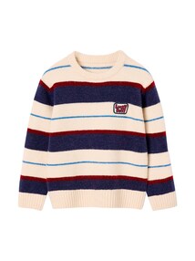 Pullover Jungen Langarm, gestreifte Strickware