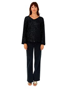 Wendbare Umstandsbluse mit Pailletten & V-Ausschnitt