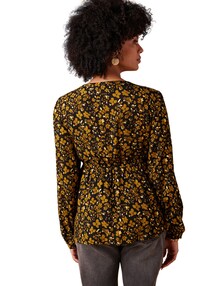 Bluse für Schwangerschaft und Stillzeit mit Glanz-Blumen