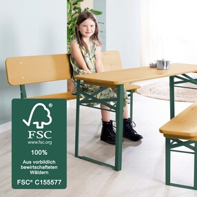 Kinderparty-Garnitur mit Lehne  Outdoor FSC